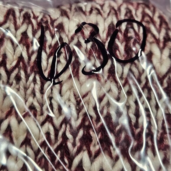 Michael Stars Burgundy Cream Knit Cardigan 1 Grunge, Coffeecore Americana Fall - Picture 14 of 14